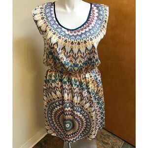 🔮 ALLEN B | Colorful Keyhole Back Dress Size Large